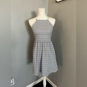 Banana Republic Blue Striped A-Line Dress 0P